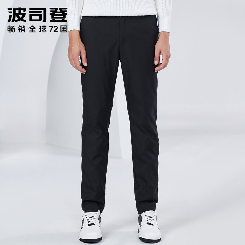 波司登BOSIDENG羽绒裤男士冬季内穿防寒保暖修身加厚裤子2018年B80141041_1 200/84A 黑色8056
