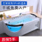 新款欧式浴缸家用小户型浴缸冲浪恒温加热浴池按摩亚克力单人浴盆 空缸（右裙送枕头下水器） ≈1.6M