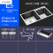 4MM加厚纳米手工水双304不锈钢水厨房洗菜盆洗碗池套餐 8045刀架款+配件E0