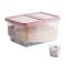 塑料分隔装米桶防虫储米箱12KG厨房密封防潮米箱大米收纳箱_4 浅粉色（带量杯）