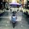 电动车遮阳伞雨帘电瓶车全封闭透明踏板车前挡风罩雨披_1 紫色挡雨帘