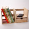 桌上简易小书架置物书架带抽屉实木办公桌面收纳盒整理架_1_5 默认颜色