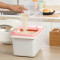 厨房储米桶装米箱塑料防虫防潮面粉桶厨房20斤米缸米罐家用米盒子_4 0813粉色（20斤）
