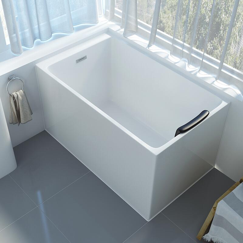 亚克力浴缸小户型加深深泡五件套家用浴缸坐凳小尺寸 ≈1.1m 无座空缸