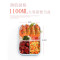 新款韩国饭盒女微波炉学生便当盒日式分格带盖食堂塑料简约成人餐盒_1 蓝1100ml+餐具
