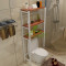 落地层架洗衣机置物架整理卫生间浴室收纳架滚筒厕所多功能_7 黑架+白橡木B款