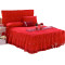 结婚庆大红色公主蕾丝床裙单件床罩款式床套床头罩1.5m1.82米_5_1 床头罩150宽50高 花色KLDX--米黄