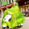 电动车摩托车雨衣单人男女成人韩国时尚加大加厚电瓶车自行车雨披_2 绿色波点【无镜套款】