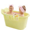 小孩子成年人女士新生大童浴盆1.2沐浴桶初生两个人洗澡桶孩子 粉带盖升级款1.5米内