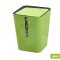 大号塑料垃圾桶时尚创意家用收纳桶厨房客厅摇盖垃圾桶_12 绿色