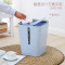 大号塑料垃圾桶时尚创意家用收纳桶厨房客厅摇盖垃圾桶_12 蓝色