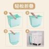 可折叠儿童洗澡浴盆浴桶小孩沐浴桶可坐宝宝洗澡桶泡澡桶_1 清新绿