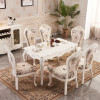A家家具 欧式餐桌椅组合餐厅长方形一桌6椅奢华大理石饭桌餐厅家具木质其他FS202