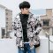 韦斯普 2018冬季新款男士棉衣男加厚棉服冬装连帽棉袄时尚男装外套X8827 M 灰迷彩