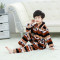 秋冬季儿女童童睡衣法兰绒套装男童保暖家居服 20码（适合身高135-145cm） 巧克力色