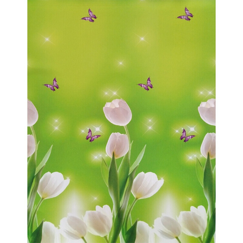 风景窗帘卷帘加厚全遮光拉链式窗户升降手动卧室家用防晒手拉防水_8 默认尺寸 郁金香