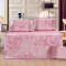 冰丝席三件套1.8m床夏季凉席1.5折叠双人夏天空软席子_1 1.8m(6英尺)床 牡丹情缘-粉