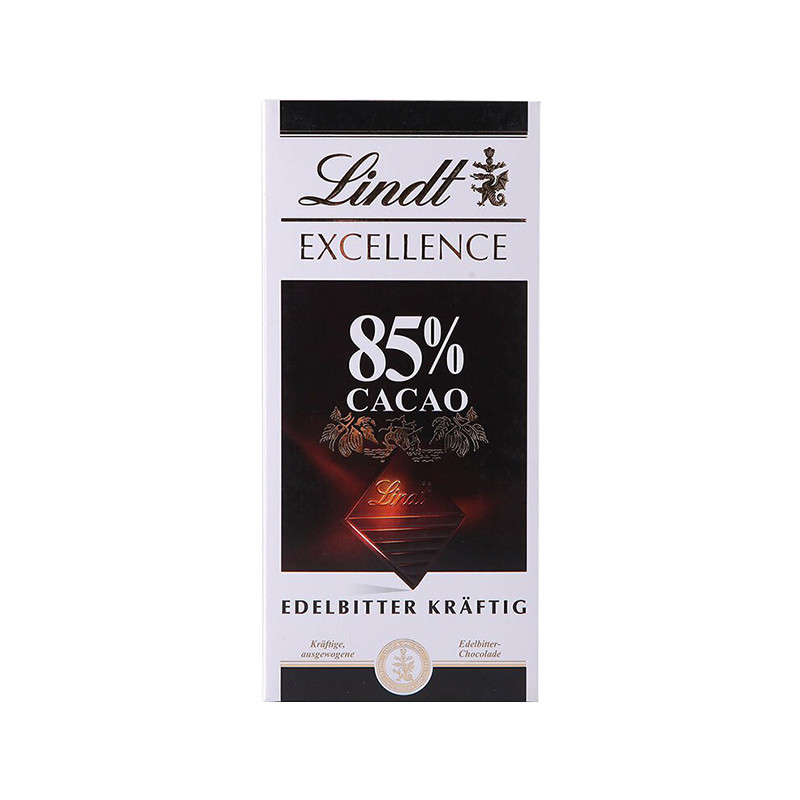Lindt瑞士莲 进口特醇排装85%可可黑巧克力 100克/盒