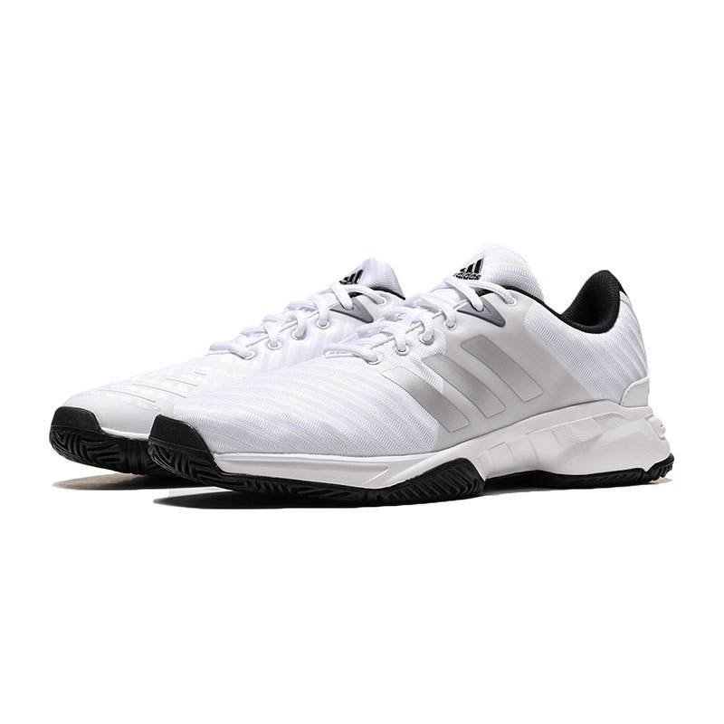 adidas男鞋网球鞋新款耐磨训练比赛运动鞋CM7817 CM7817白+暗银金属 42码