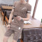 夏季短袖套装男韩版潮流冰丝T恤男短裤运动休闲两件套男2018新款_6 XL TZ-W黑灰色