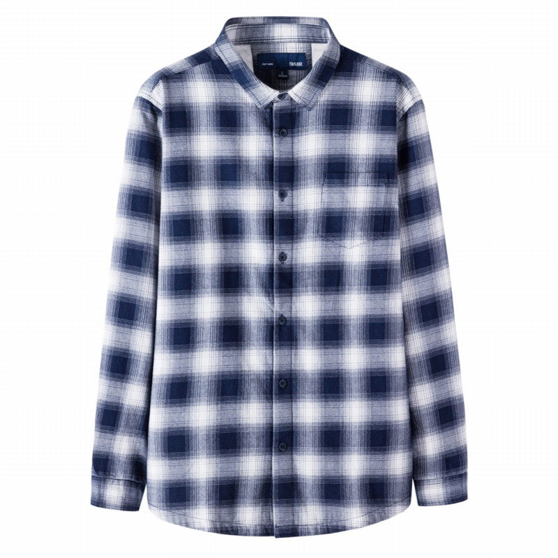 Semir森马衬衫13077051018 185/100A/XXL 白蓝色调0418