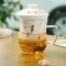 哲飞家居玻璃杯子带盖茶水分离杯加厚陶瓷过滤泡茶杯子办公室花茶杯通用简约家居器皿水具水 350ml倾城之恋