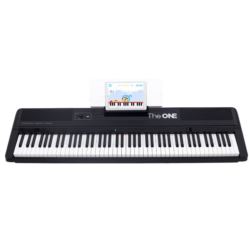 The ONE智能钢琴 88键重锤 便携版专业家用电钢琴数码电子钢琴初学者 黑白色 经典黑【琴头+单踏板】