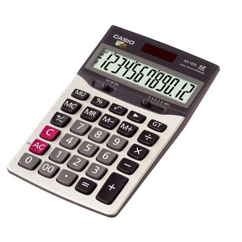 卡西欧(CASIO)AX-120S计算器12位数太阳能计算机商务办公用中号