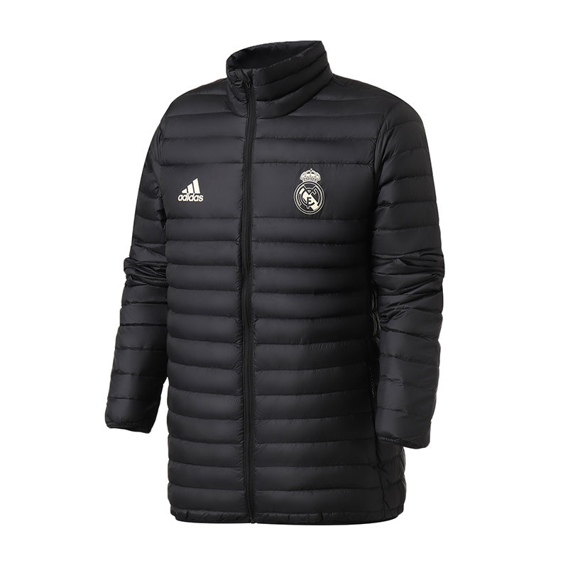 adidas男装服羽绒服新款皇马外套夹克保暖休闲运动服CY6110 M CY6110黑色