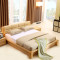 A家家具 简约现代实木床1.8米1.5北欧卧室成套家具软靠大床双人床 1.8米高箱床（升级款）+2床头柜
