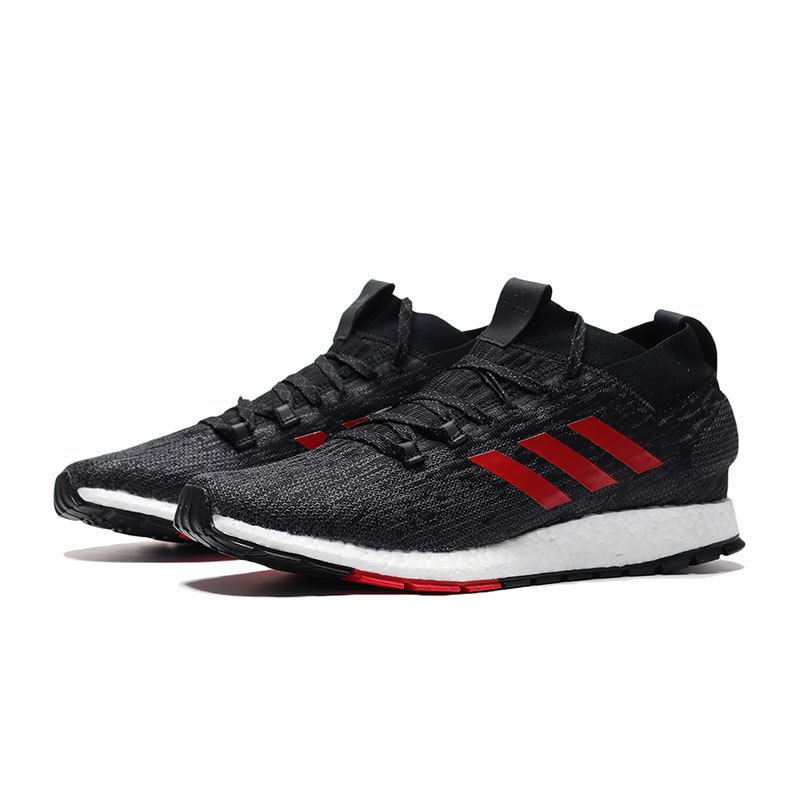 adidas男鞋跑步鞋PUREBOOST RBL CW休闲运动鞋G26429 G26430黑色+浅猩红 44.5码