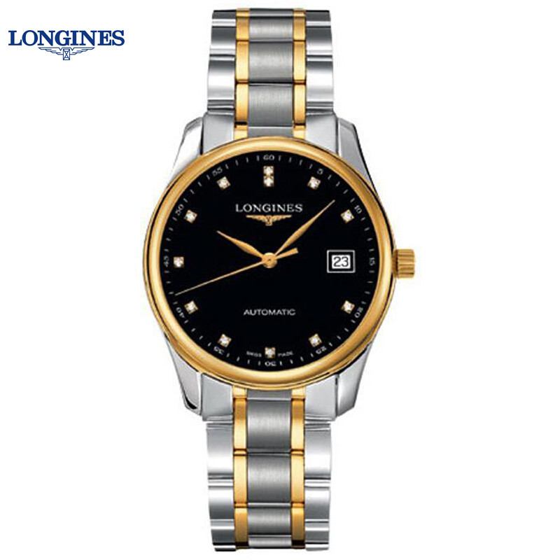 瑞士浪琴(longines)手表名匠系列自动机械男士腕表38.5mm.57.7镶钻间金黑盘_1 L2.628.5.57.7镶钻间金黑盘