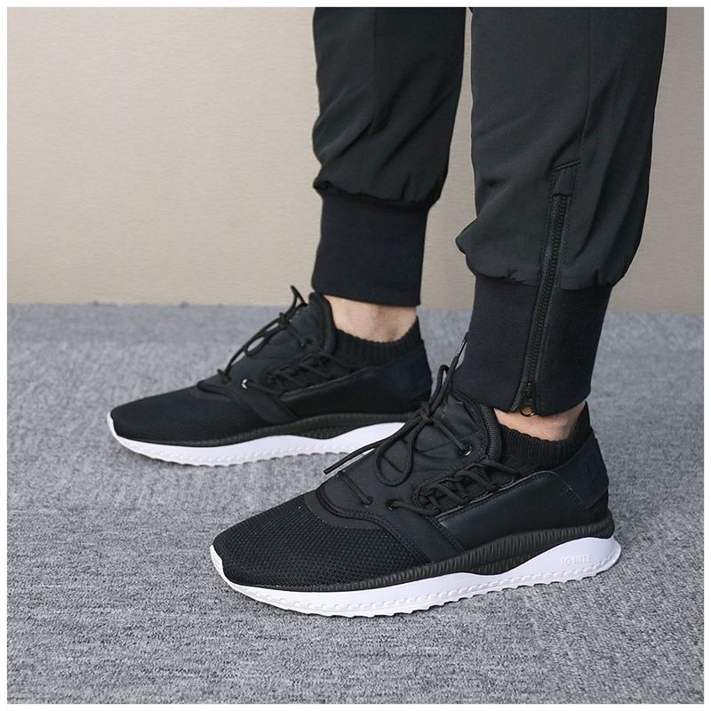 TSUGISHINSEI男鞋黑白袜套跑步鞋黑色跑鞋36375901 363759-01 39