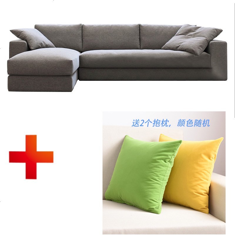 布艺沙发客厅简约现代北欧松木乳胶组合可拆洗大小户型整装家具_509_932 双+单+右妃（3.3m）乳胶款_套餐4_沙发