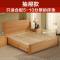 实木床榉木床1.8双人床1.5米气动高箱储物床现代简约卧室实木家具_120_779 1350mm*2000mm_原木色实木三抽屉床_框架结构
