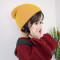 婴儿宝宝帽子春秋冬季毛线帽男女幼儿童保暖护耳针织套头帽通用简约小清新婴童帽子 儿童款（有弹性，建议47-52cm） 黄色
