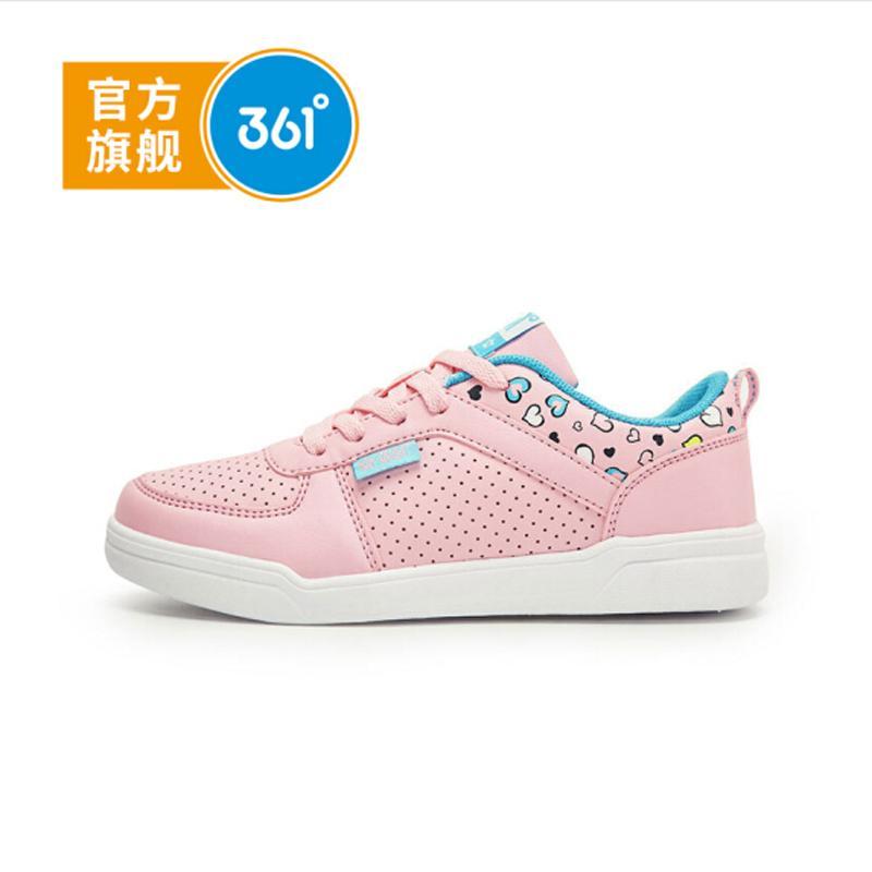 361°361度童鞋女童运动鞋中大童滑板鞋儿童运动鞋 36 浅粉/浅蓝