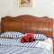 实木床头板简约现代1.8米1.5米双人床头中式2床靠背橡木白茬定制 其他_福星高照海棠色原木色