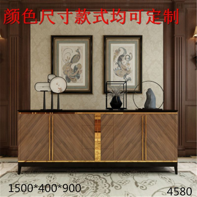 玄关柜现代简约进鞋柜实木新中式餐边柜储物酒柜客厅装饰隔断柜 整装_XGG011_框架结构