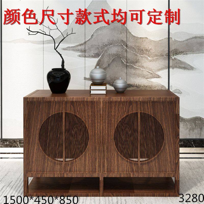 玄关柜现代简约进鞋柜实木新中式餐边柜储物酒柜客厅装饰隔断柜 整装_XGG09_框架结构