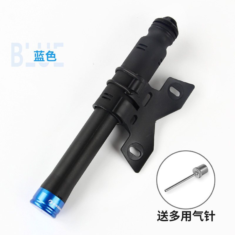 便携迷你式高压小型篮球单车自行车打气筒气管子充气筒装备自行车单车零件配件骑行装备_1 蓝色-送多用气针