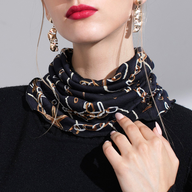 宏达HONDAR 新品爆款 经典女款印花100%羊毛围巾双层保暖羊毛围脖围巾 WB334 3#