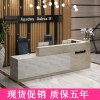 收银台公司前台接待台吧台柜台防大理石纹烤漆前台桌迎宾台咨询台_678_719 橙白亚光免漆__右高标准款_200x60x100cm