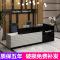 收银台公司前台接待台吧台柜台防大理石纹烤漆前台桌迎宾台咨询台_678_719 橙白亚光免漆__右高标准款_240x60x100cm