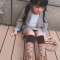 儿童袜男童女童袜子流街舞表演中长筒袜子字母袜子简约清新婴童袜子小孩子袜子 直筒均码全长约35cm B字母浅紫色