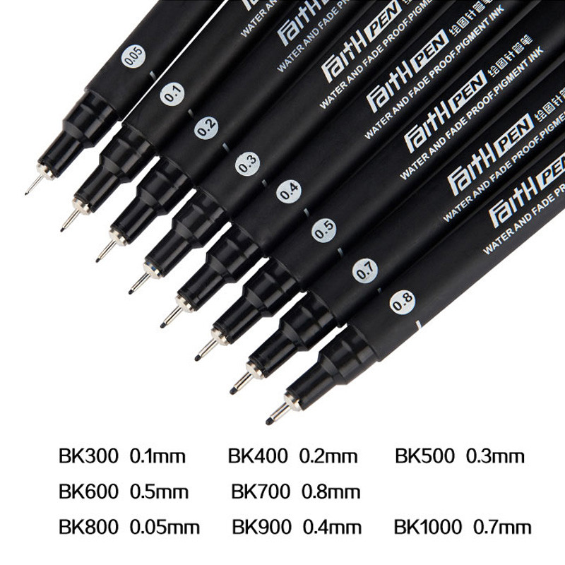 宝克(baoke) BK300针管笔美术专用绘图笔漫画设计签字笔简笔画笔描图笔勾线笔 单支 BK400(0.2mm)