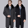 高端羊绒大衣男士外套风衣羊毛呢大衣男长款冬季加厚商务中老年呢子外套男爸爸装鄂尔多斯梦特娇花花公子阿玛尼金利来雅戈尔男装 180/96A(XL码） 1212灰色加绒送毛领
