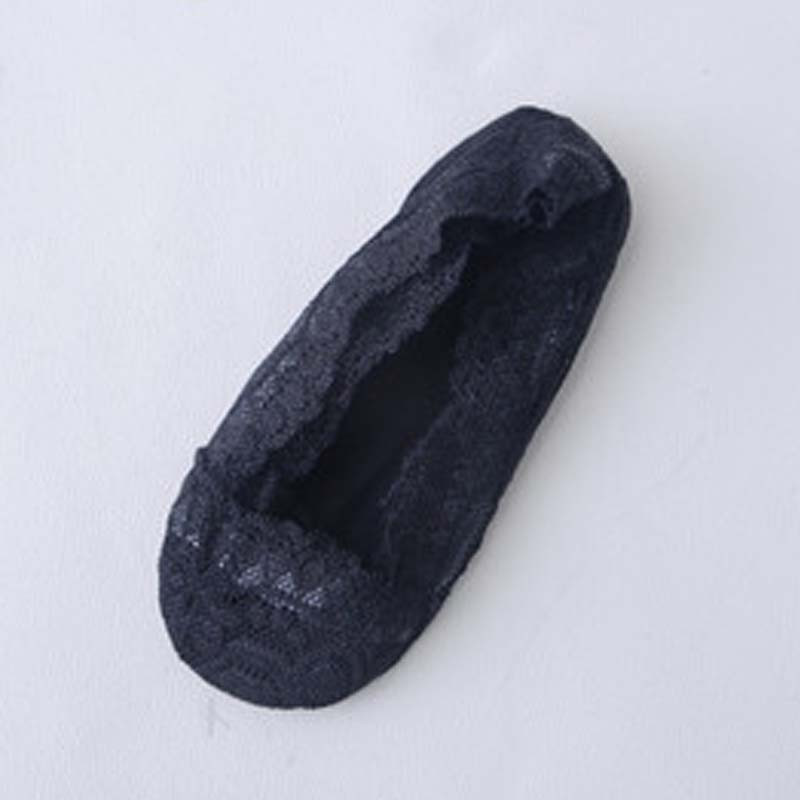儿童短袜春秋薄女童袜子宝宝隐形浅口蕾丝船袜简约小清新袜子可爱婴童袜子 10岁以上或妈妈【鞋码34-39】 蕾丝船袜【黑色5双】