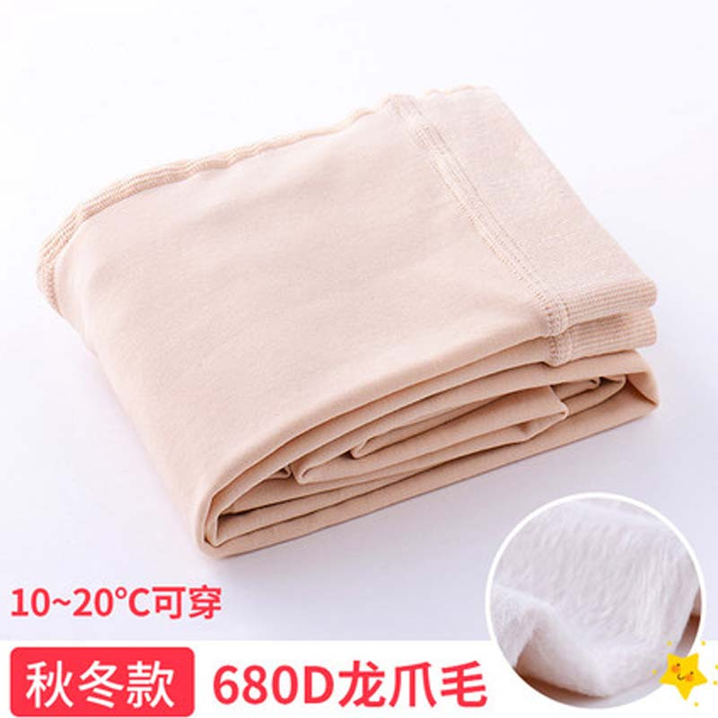 女童连裤袜春秋冬季加绒加厚保暖跳舞打底裤子外穿儿童白色舞蹈袜简约清新婴童袜裤 L码建议身高120-140cm50-75斤 肤色680D/暖绒中厚款