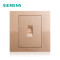 西门子（SIEMENS）开关电源插座面板悦动香槟金五孔USB一开带16A空调86型家用墙壁 电话 悦动香槟金系列